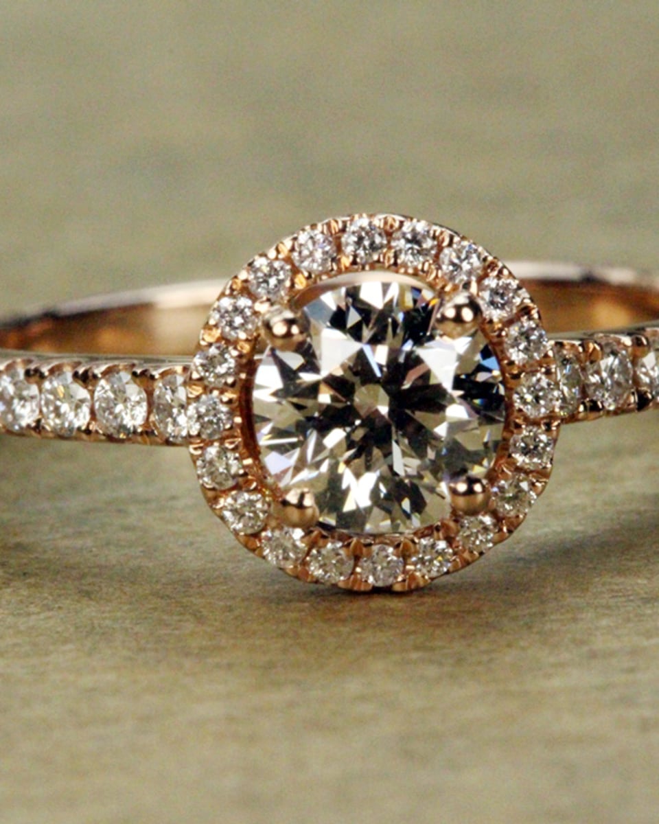 Anillo Halo Oro Rosa · Oro rosa 18k