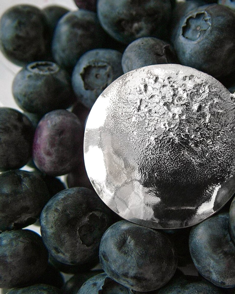 Colgante Luna Martillada · Plata 925
