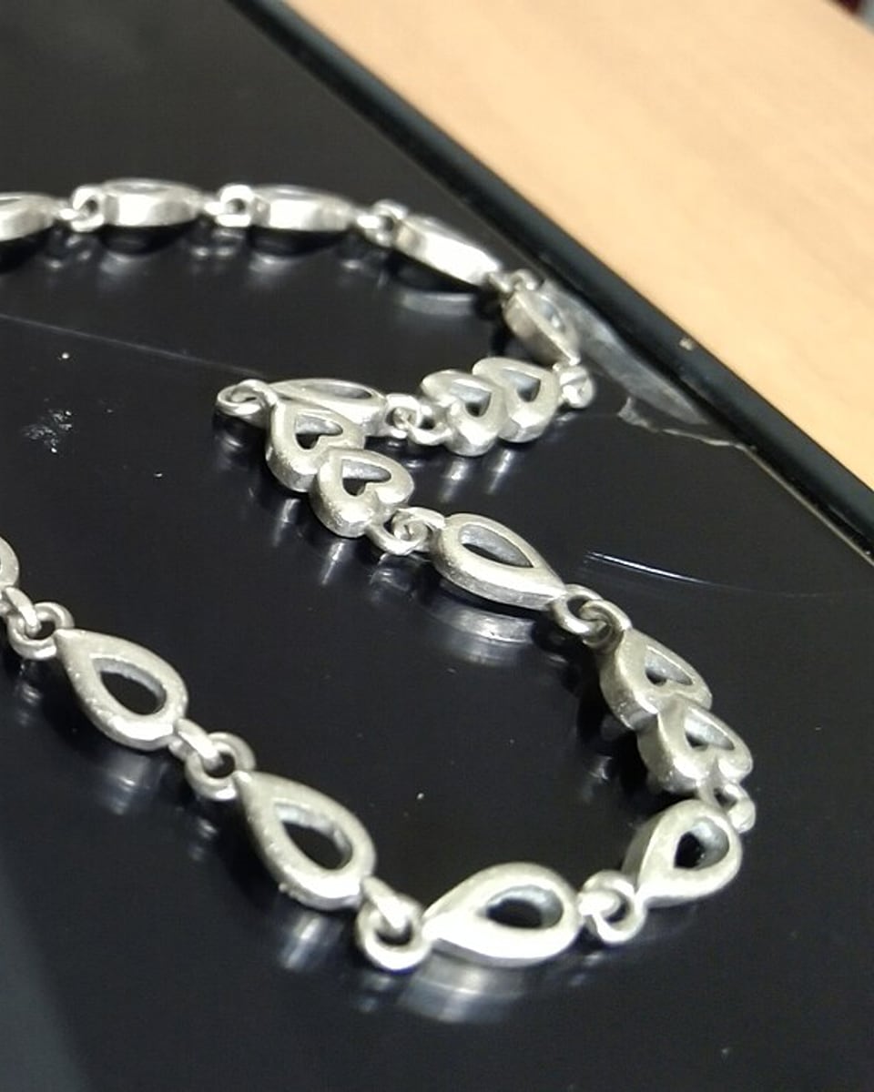 Pulsera Plata Eslabón Gota · Plata 925